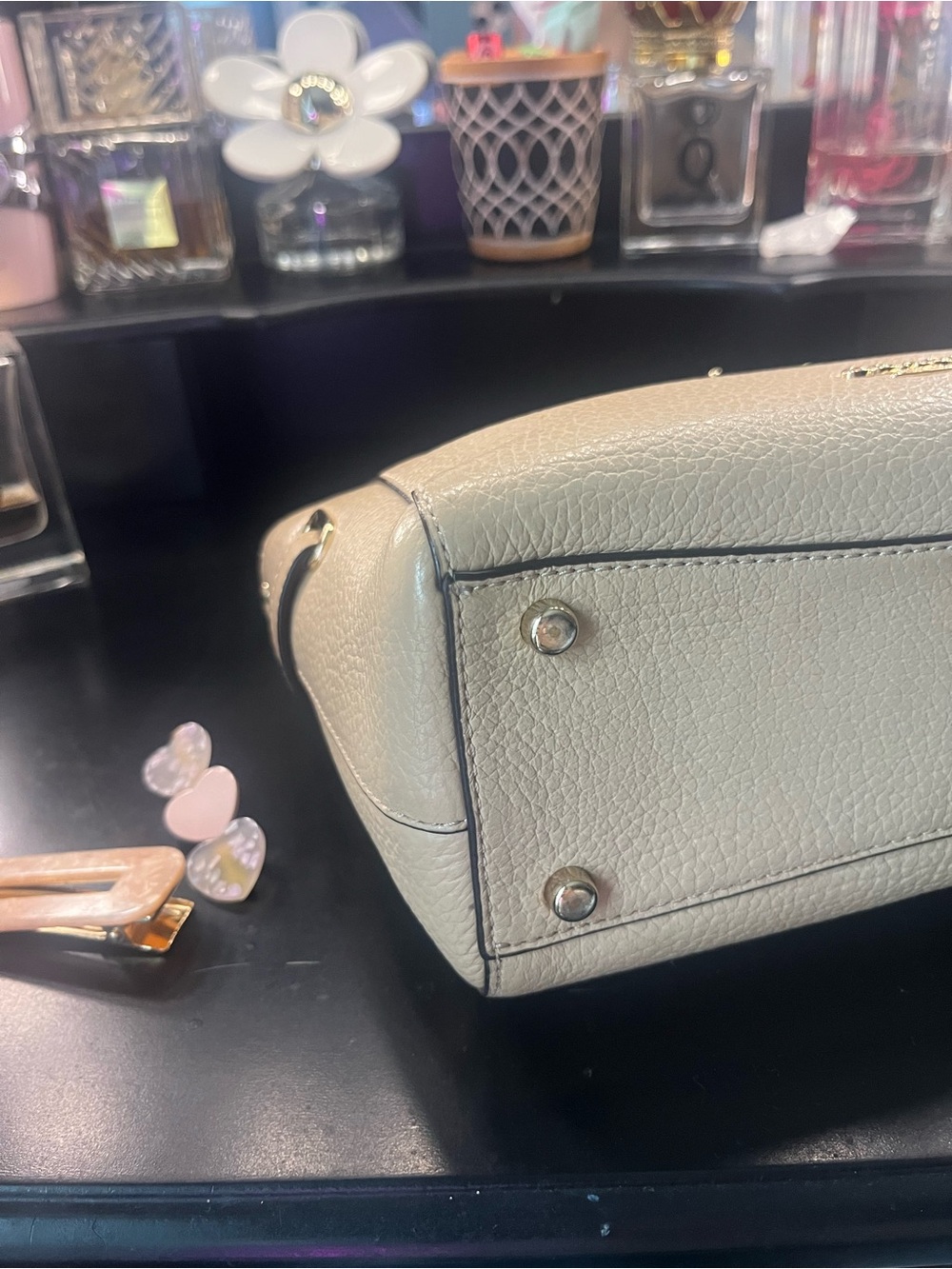 Coach Pebbled Leather Mini Blake Carryall Taupe Top Handle Gold Hardware - Picture 8 of 14